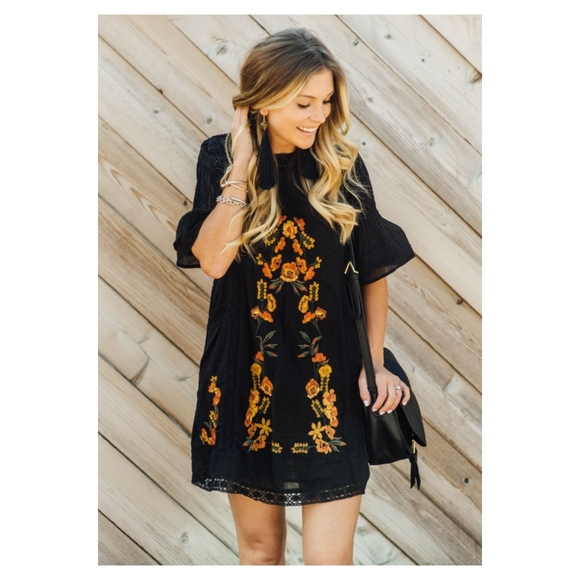Free People Perfectly Victorian Floral Embroidered Mini Dress - Picture 3 of 7